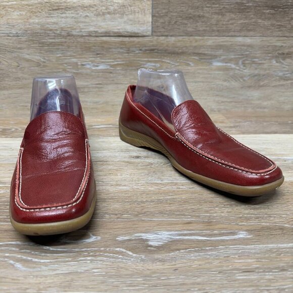 Banana Republic Red Leather Square Toe Loafer Women's See Pictures for Sizing - Picture 7 of 7